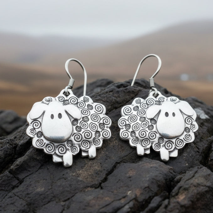 Sheep Earrings, Irish Jewelry, Lamb Jewelry, Nature Jewelry, Mom Gift, Animal Jewelry, Gift for Her, Animal Jewelry, Friend Gift