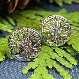 Tree of Life Stud Earrings, Tree Stud Earrings, Norse Jewelry, Wiccan Jewelry, Mom Gift, Sister Gift, Girlfriend Gift, Anniversary Gift