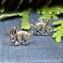 Load image into Gallery viewer, Bunny Earrings, Nature Jewelry, Animal Jewelry, Hare Jewelry, Rabbit Stud Earrings, Anniversary, Wife Gift, Friendship Gift, Runner Gift
