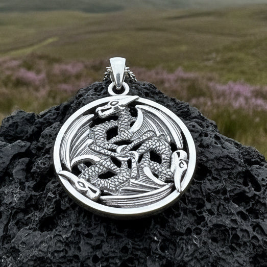 Dragon Necklace, Celtic Jewelry, Celtic Knot Jewelry, Pagan Jewelry, Gothic Necklace, Wiccan Jewelry, Ireland Jewelry, Wales Jewelry