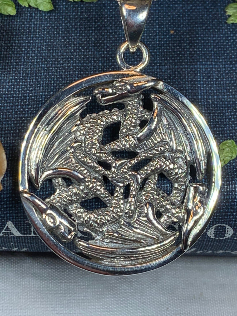 Dragon Necklace, Celtic Jewelry, Celtic Knot Jewelry, Pagan Jewelry, Gothic Necklace, Wiccan Jewelry, Ireland Jewelry, Wales Jewelry