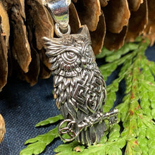 Load image into Gallery viewer, Owl Necklace, Celtic Jewelry, Nature Jewelry, Bird Necklace, Bird Lover Gift, Owl Gift, Woodland Jewelry, Mom Gift, Wife Gift
