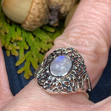 Load image into Gallery viewer, Celtic Star Ring, Moonstone Jewelry, Celtic Knot Ring, Irish Jewelry, Celtic Jewelry, Anniversary Gift, Wiccan Jewelry, Wife Gift, Mom Gift
