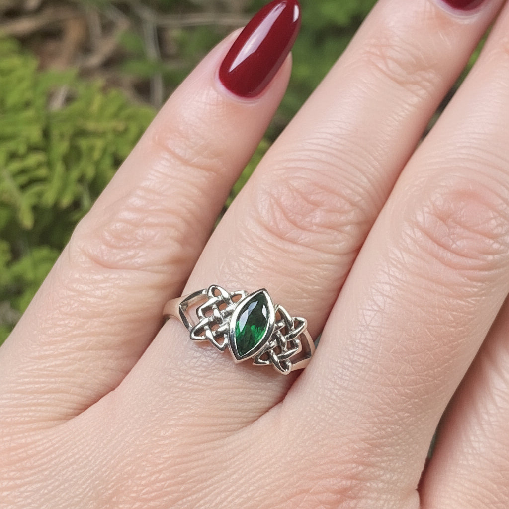 Cora Celtic Knot Ring in Sterling Silver — view 7