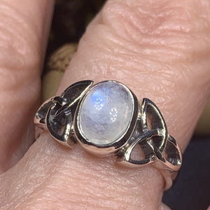 Celtic Knot Ring, Moonstone Jewelry, Moonstone Ring, Irish Jewelry, Celtic Jewelry, Anniversary Gift, Wiccan Jewelry, Wife Gift, Mom Gift