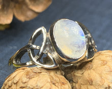 Load image into Gallery viewer, Celtic Knot Ring, Moonstone Jewelry, Moonstone Ring, Irish Jewelry, Celtic Jewelry, Anniversary Gift, Wiccan Jewelry, Wife Gift, Mom Gift
