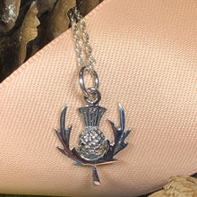 Load image into Gallery viewer, Thistle Necklace, Celtic Jewelry, Scotland Jewelry, Wife Gift, Sister Gift, Outlander Jewelry, Nature Jewelry, Anniversary Gift, Mom Gift
