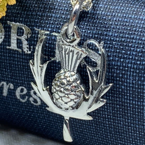 Thistle Necklace, Celtic Jewelry, Scotland Jewelry, Wife Gift, Sister Gift, Outlander Jewelry, Nature Jewelry, Anniversary Gift, Mom Gift