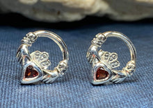 Load image into Gallery viewer, Claddagh Earrings, Celtic Jewelry, Irish Jewelry, Anniversary Gift, Graduation Gift, Best Friend Gift, Bridal Jewelry, Wife Gift, Mom Gift

