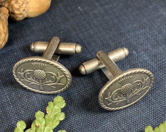 Thistle Cuff Links, Scotland Jewelry, Celtic Jewelry, Dad Gift, Bagpiper Gift, Groom Gift, Best Man Gift, Boyfriend Gift, Husband Gift