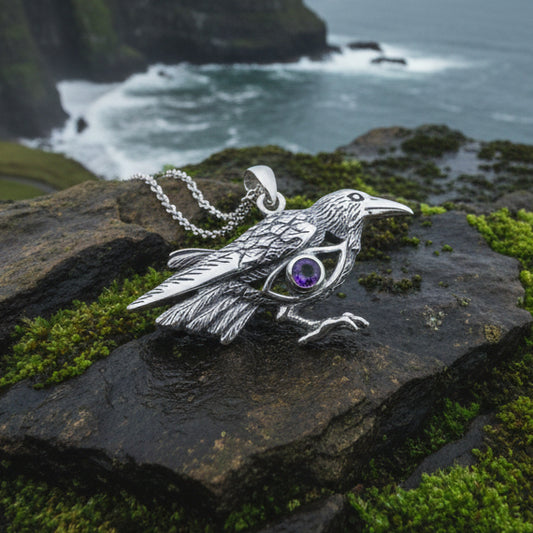 Rona Raven Necklace in Sterling Silver — view 9