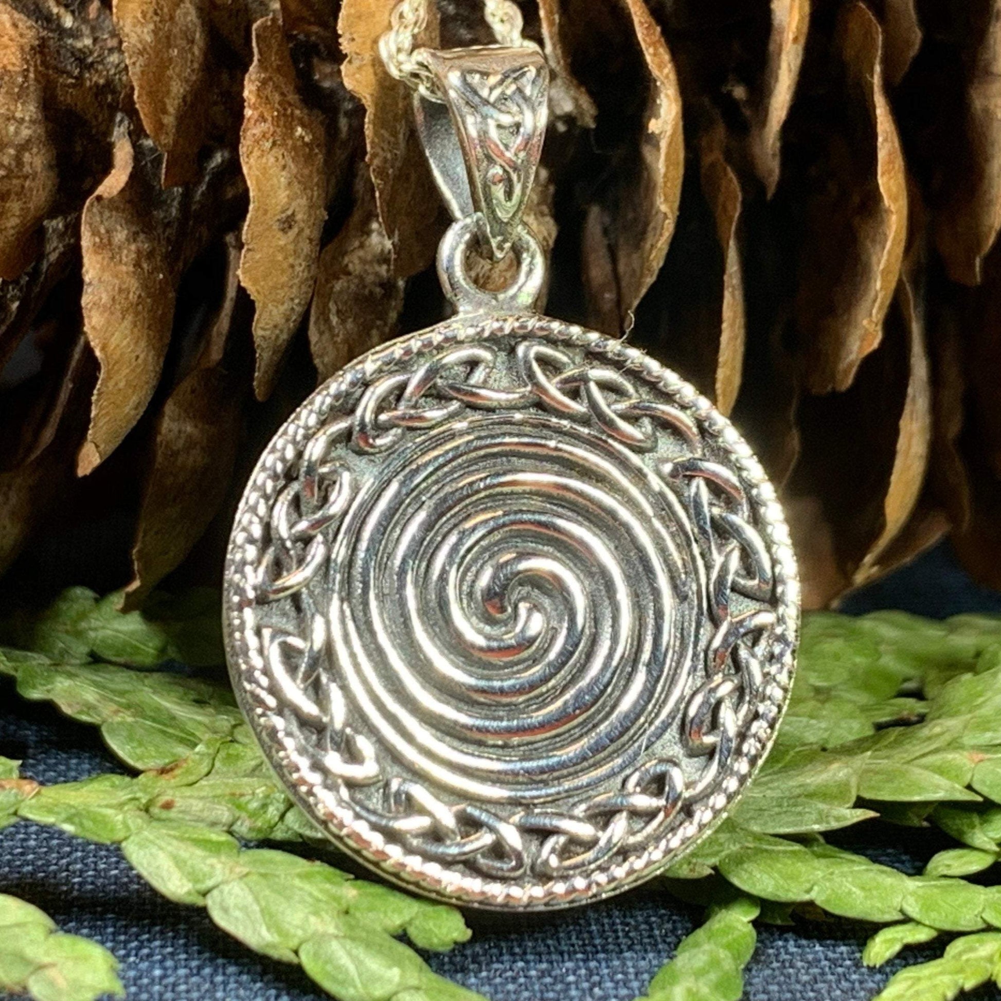 Boudica Celtic Spiral Necklace in sterling silver