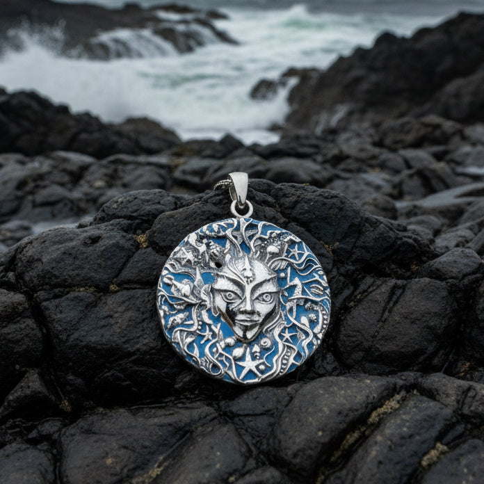 Sea Goddess Necklace, Goddess Pendant, Celtic Jewelry, Ocean Jewelry, Anniversary Gift, Wiccan Jewelry, Pagan Jewelry, Beach Jewelry, Shell