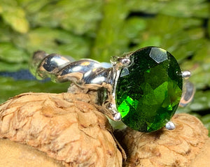 Irish Dream Ring, Gemstone Jewelry, Statement Ring, Chrome Diopside Jewelry, Celtic Jewelry, Anniversary Gift, Wiccan Jewelry, Wife Gift