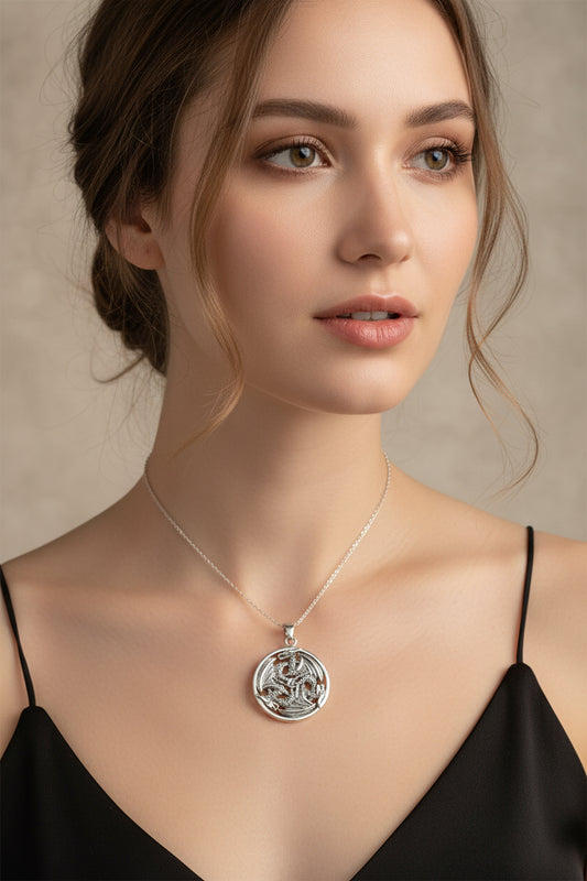 Dragon Necklace, Celtic Jewelry, Celtic Knot Jewelry, Pagan Jewelry, Gothic Necklace, Wiccan Jewelry, Ireland Jewelry, Wales Jewelry