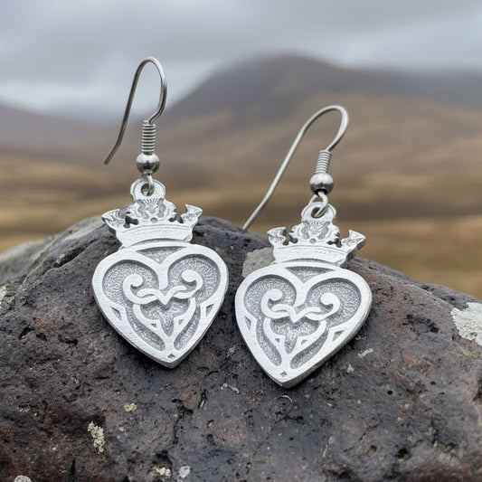 Luckenbooth Earrings, Scotland Earrings, Anniversary Gift, Heart Jewelry, Friend Gift, Girlfriend Jewelry, Celtic Jewelry, Outlander Jewelry