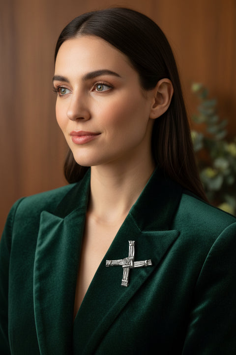 Load image into Gallery viewer, Saint Bridget's Cross Brooch, Celtic Pin, Religious Jewelry, Irish Cross Pin, Celtic Cross Gift, Sister Gift, Mom Gift, Ireland Gift
