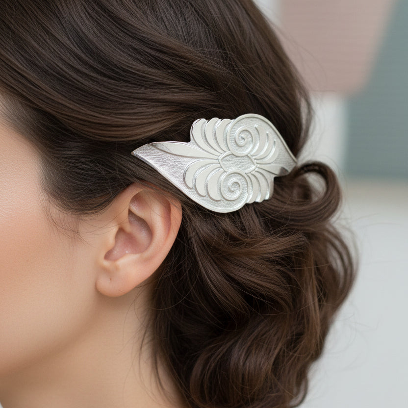 Celtic Blossom Hair Clip, Celtic Barrette, Irish Jewelry, Celtic Spiral Clip, Friendship Gift, Celtic Hair Slide, Norse Jewelry, Irish Gift