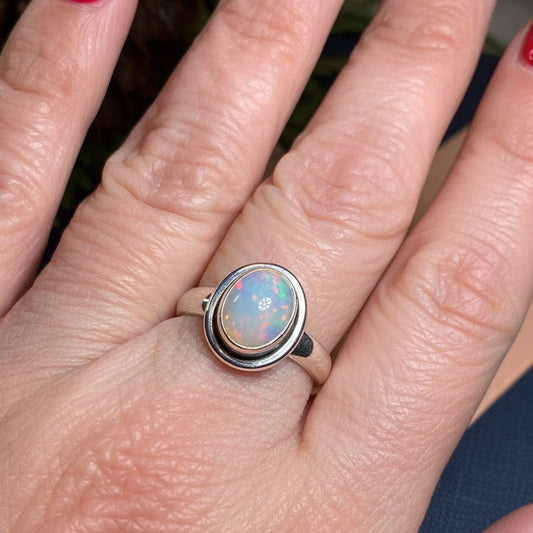 Highland Sunset Ring, Celtic Jewelry, Opal Ring, Gemstone Jewelry, Scotland Ring, Wiccan Jewelry, Anniversary Gift, Opal Jewelry, Wife Gift