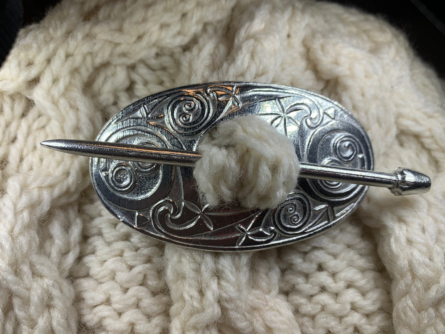 Celtic Oval Scarf Ring — view 7