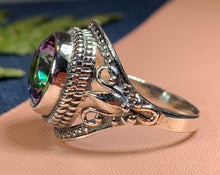 Load image into Gallery viewer, Celtic Mystic Topaz Ring, Celtic Jewelry, Irish Jewelry, Celtic Knot Jewelry, Ireland Ring, Irish Dance Gift, Anniversary Gift, Mom Gift
