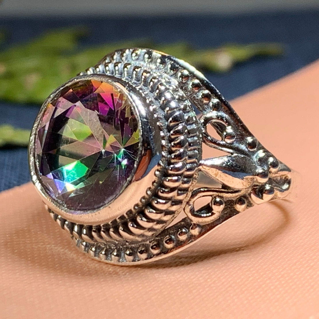 Celtic Mystic Topaz Ring, Celtic Jewelry, Irish Jewelry, Celtic Knot Jewelry, Ireland Ring, Irish Dance Gift, Anniversary Gift, Mom Gift