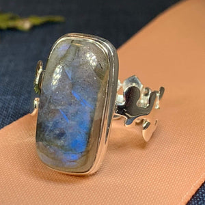 Celtic Magic Ring, Labradorite Jewelry, Statement Ring, Celestial Jewelry, Celtic Jewelry, Anniversary Gift, Wiccan Jewelry, Wife Gift