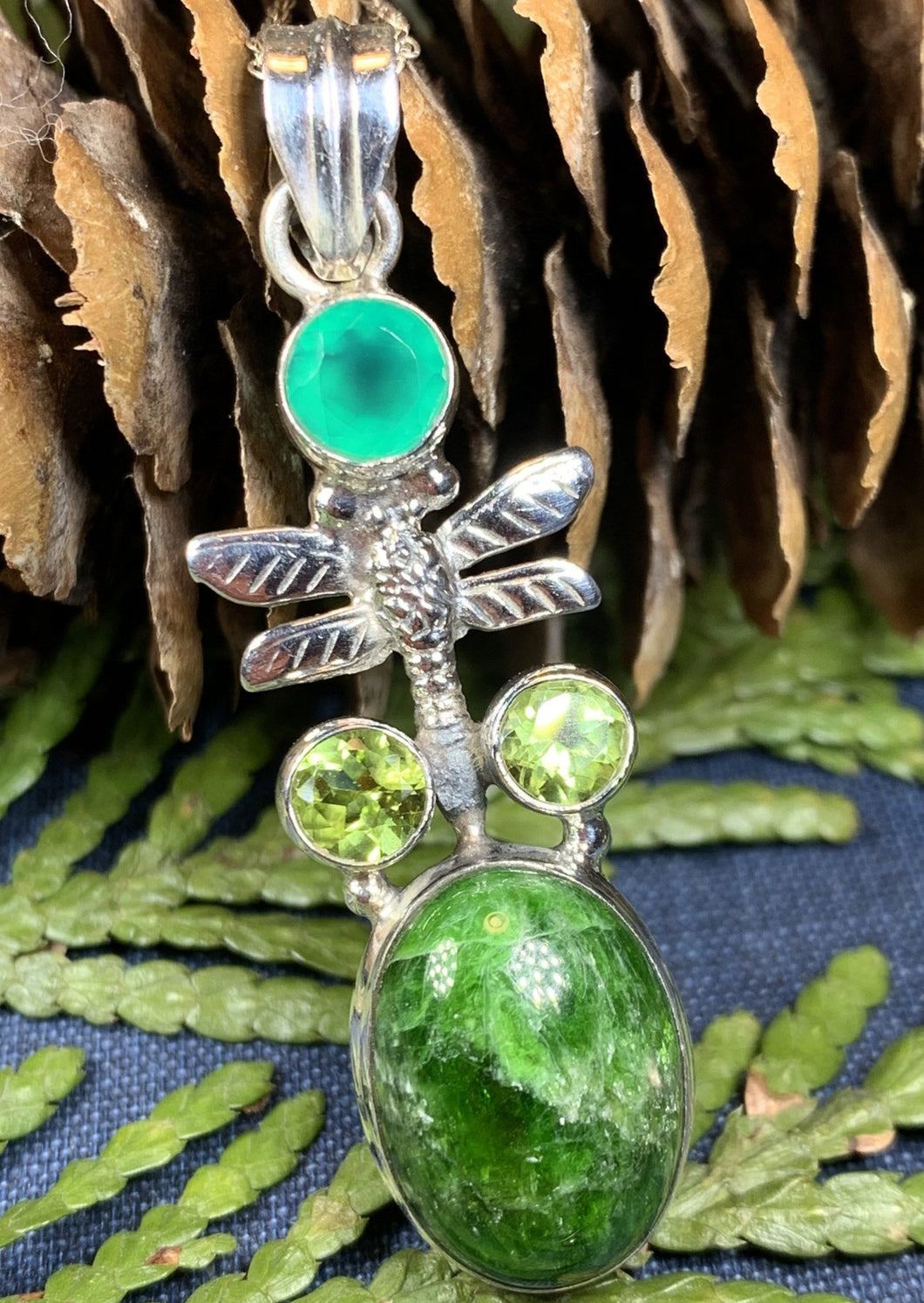 Dragonfly Necklace, Celtic Jewelry, Nature Jewelry, Gemstone Jewelry, Anniversary Gift, Insect Jewelry, Bridal Jewelry, Sweet 16 Gift