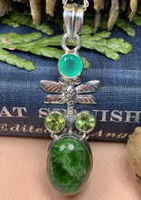 Load image into Gallery viewer, Dragonfly Necklace, Celtic Jewelry, Nature Jewelry, Gemstone Jewelry, Anniversary Gift, Insect Jewelry, Bridal Jewelry, Sweet 16 Gift
