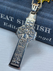 Celtic Cross Necklace, Cross Necklace, Celtic Jewelry, Anniversary Gift, First Communion Gift, Irish Cross, Durrow Cross, Ireland Gift
