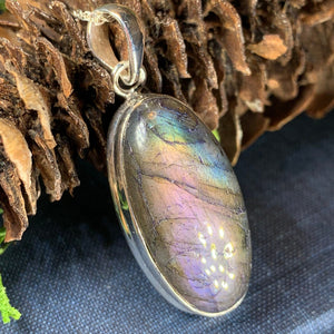 Celtic Night Necklace, Purple Labradorite Pendant, Celtic Jewelry, Anniversary Gift, Wiccan Jewelry, Mom Gift, Wife Gift, Sister Gift