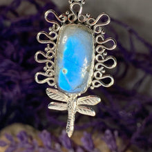 Load image into Gallery viewer, Dragonfly Necklace, Celtic Jewelry, Nature Jewelry, Labradorite Jewelry, Anniversary Gift, Insect Jewelry, Bridal Jewelry, Survivor Gift
