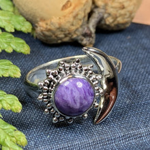 Load image into Gallery viewer, Crescent Moon Ring, Celtic Jewelry, Celestial Jewelry, Goddess Jewelry, Moon Ring, Wiccan Jewelry, Anniversary Gift, Promise Ring, Wife Gift
