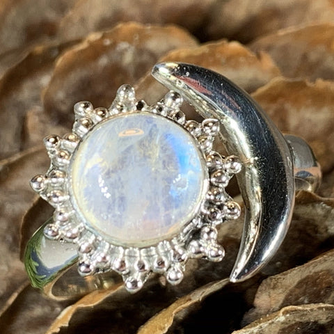 Load image into Gallery viewer, Crescent Moon Ring, Celtic Jewelry, Celestial Jewelry, Goddess Jewelry, Moon Ring, Wiccan Jewelry, Anniversary Gift, Promise Ring, Wife Gift
