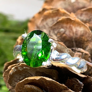 Irish Dream Ring, Gemstone Jewelry, Statement Ring, Chrome Diopside Jewelry, Celtic Jewelry, Anniversary Gift, Wiccan Jewelry, Wife Gift
