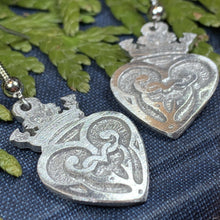 Load image into Gallery viewer, Luckenbooth Earrings, Scotland Earrings, Anniversary Gift, Heart Jewelry, Friend Gift, Girlfriend Jewelry, Celtic Jewelry, Outlander Jewelry
