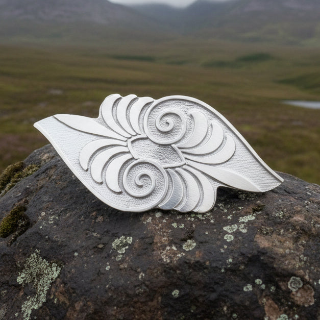 Celtic Blossom Hair Clip, Celtic Barrette, Irish Jewelry, Celtic Spiral Clip, Friendship Gift, Celtic Hair Slide, Norse Jewelry, Irish Gift