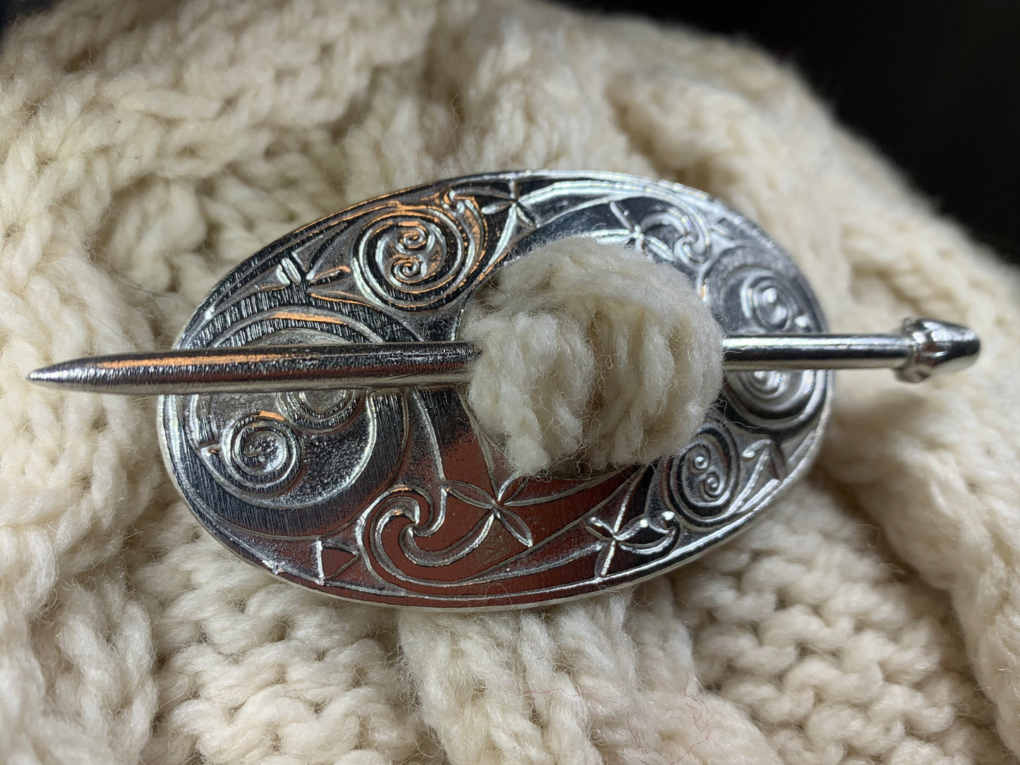 Celtic Oval Scarf Ring — view 6