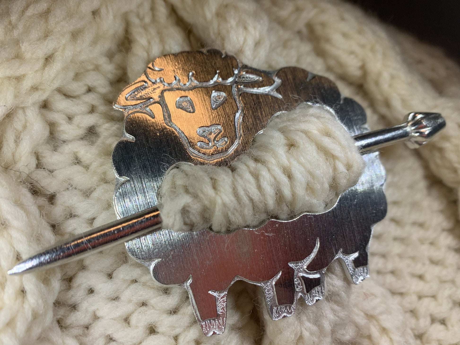 Wooly Sheep Scarf Ring — view 3