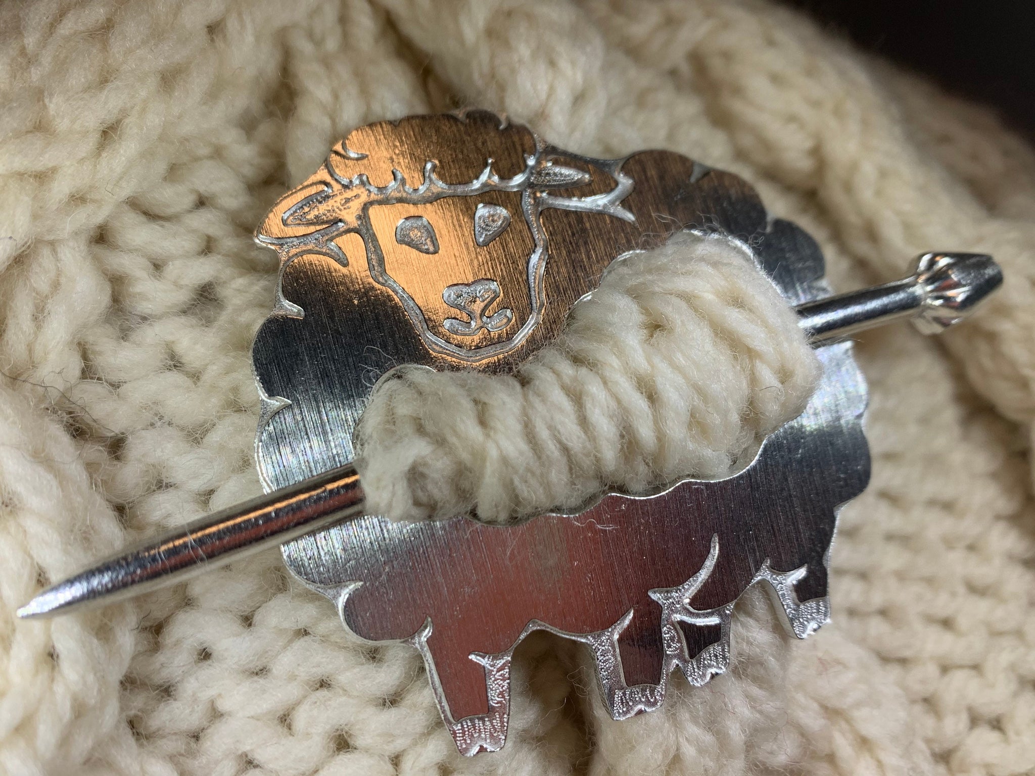 Wooly Sheep Scarf Ring – Celtic Crystal Design Jewelry