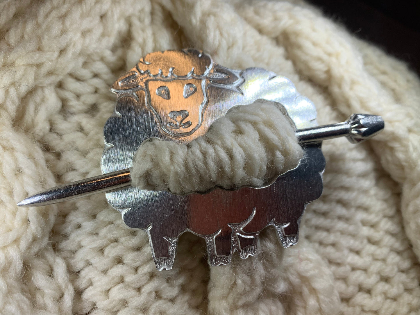 Wooly Sheep Scarf Ring — view 5