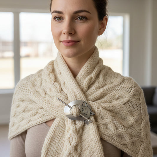 Cozy Fox Scarf Ring, Scotland Jewelry, Irish Jewelry, Celtic Jewelry, Outlander Jewelry, Celtic Spiral Jewelry, Sister Gift, Scarf Slide