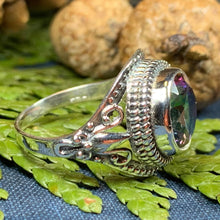 Load image into Gallery viewer, Celtic Mystic Topaz Ring, Celtic Jewelry, Irish Jewelry, Celtic Knot Jewelry, Ireland Ring, Irish Dance Gift, Anniversary Gift, Mom Gift
