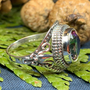 Celtic Mystic Topaz Ring, Celtic Jewelry, Irish Jewelry, Celtic Knot Jewelry, Ireland Ring, Irish Dance Gift, Anniversary Gift, Mom Gift
