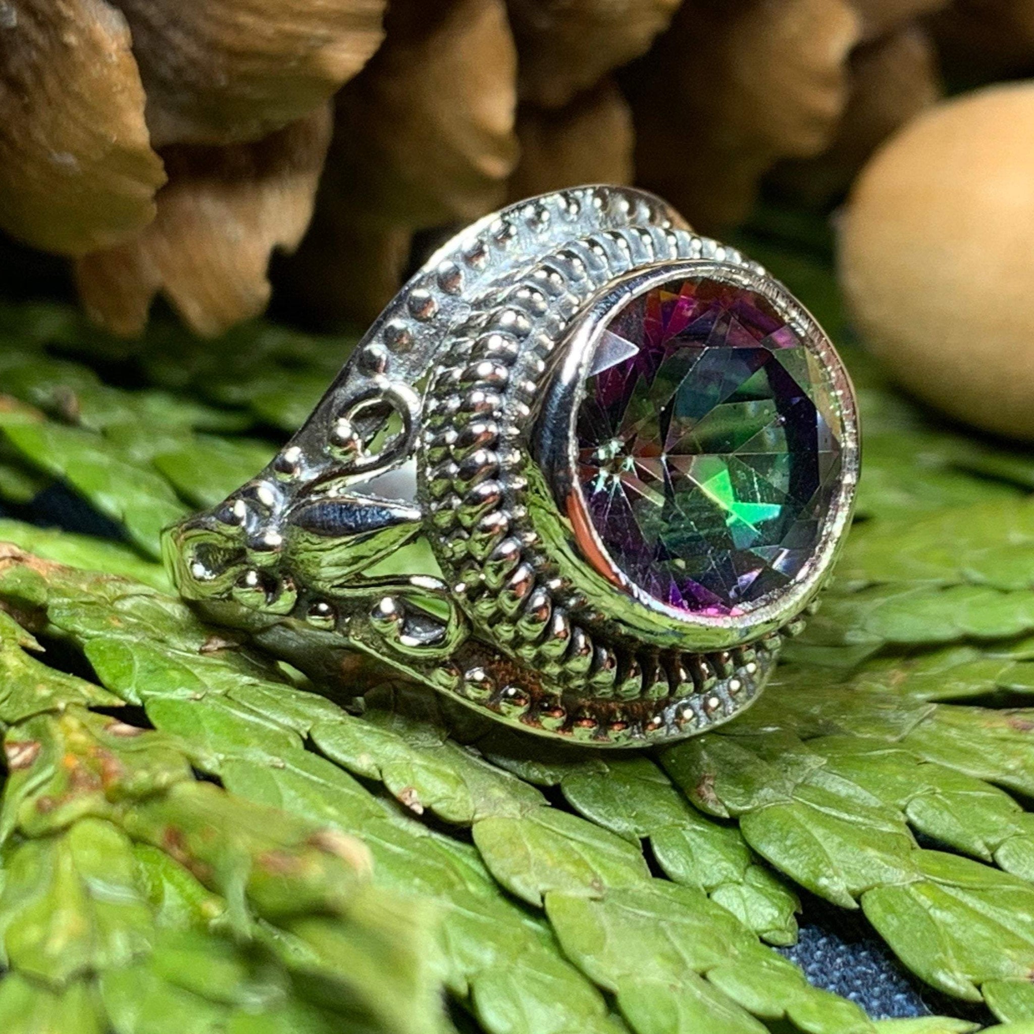 Lysander Mystic Topaz Ring – Celtic Crystal Design Jewelry