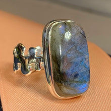 Load image into Gallery viewer, Celtic Magic Ring, Labradorite Jewelry, Statement Ring, Celestial Jewelry, Celtic Jewelry, Anniversary Gift, Wiccan Jewelry, Wife Gift

