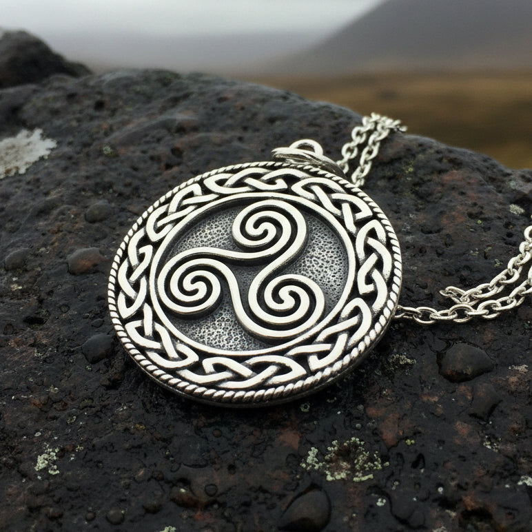 Aglimar Celtic Spiral Necklace in Sterling Silver — view 5