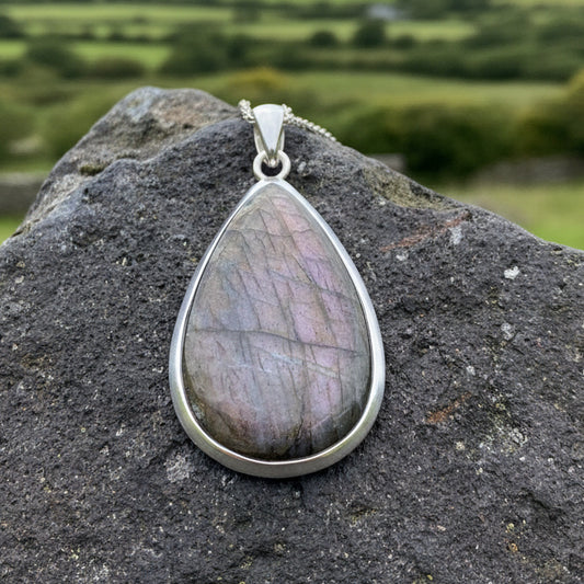 Celtic Night Necklace, Purple Labradorite Pendant, Celtic Jewelry, Anniversary Gift, Wiccan Jewelry, Mom Gift, Wife Gift, Sister Gift