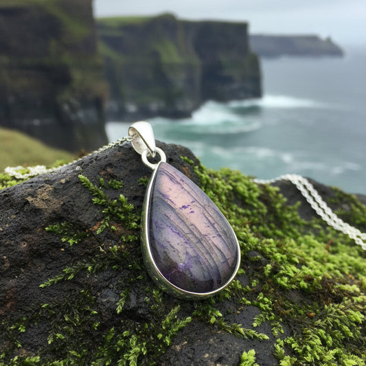 Celtic Night Necklace, Purple Labradorite Pendant, Celtic Jewelry, Anniversary Gift, Wiccan Jewelry, Mom Gift, Wife Gift, Sister Gift