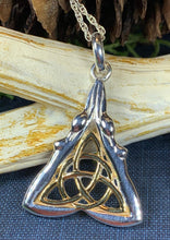 Load image into Gallery viewer, Double Goddess Necklace, Triquetra Pendant, Goddess Jewelry, Celtic Jewelry, Anniversary Gift, Wiccan Jewelry, Pagan Jewelry, Irish Gift
